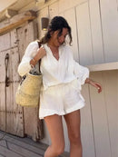 Conjunto Shorts e Blusa Linho