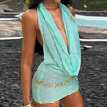 Vestido Metálico Decotado