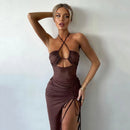Vestido Longo Drapeado Sensual