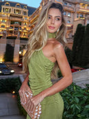 O Vestido Midi Drapeado