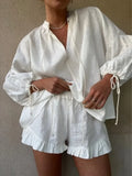 Conjunto Shorts e Blusa Linho